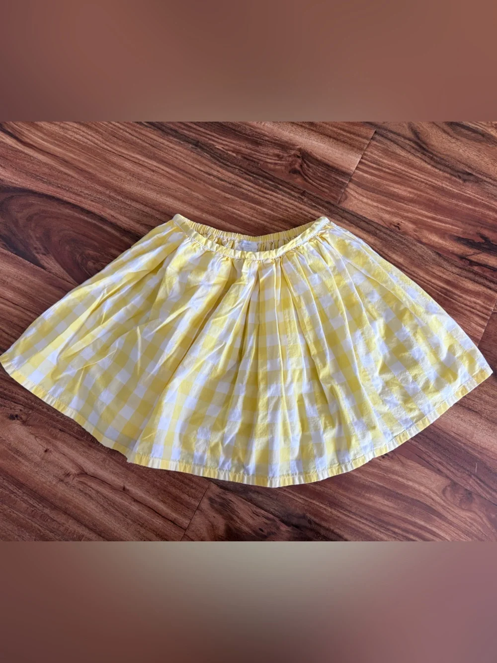 Jacadi Paris Little Girls Yellow Cotton Gingham Twirl Skirt 6 Years 6x
